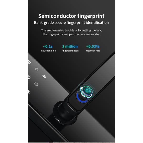 Qleung S811 High Quality Smart Digital Fingerprint Door Lock Tuya Wifi TTlock Remote Control Smart Home Door Lock
