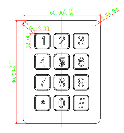 Rugged Industrial Metal Numeric Keypad Front Side Mounting With Flat Keys