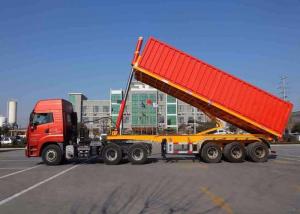 China Dump Tanks Trucks And Trailers 3 Axle Tipping Rear Unloading Dump Semi Trailer on sale