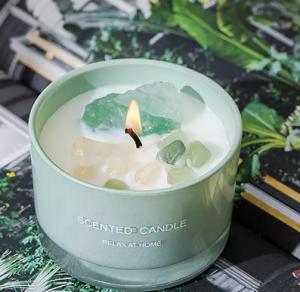 Buy cheap Customized Private Label Soy Candle With White Sage And Crystal For Purification product