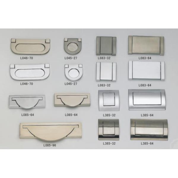 Zinc Square Concealed Drawer Pulls , Pearl Silver Insert Dresser Pulls Hidden Cabinet Handles