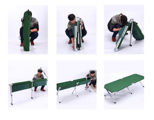 Eco Friendly Oxford Cloth Portable Single Cot Folding Camping Beds For Adults