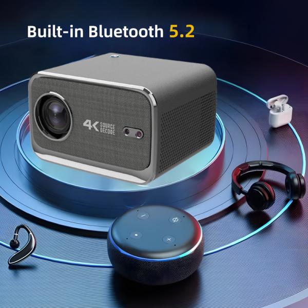 BT 5.0 Mini Portable Projector with 40-150 inch Projection Area and Airplay/MiraCast Screen Mirror