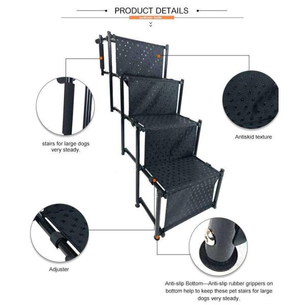 62*47*40cm Foldable Long Dog Ladder Pet Dog 3 Step Stairs For Small Dog Cat