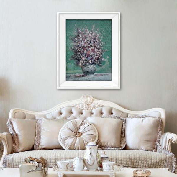 Pure Hand Painted Modern Abstract Texture Mural Oil Painting for Customizable Hotel Home Entrance Decorative Flower Art