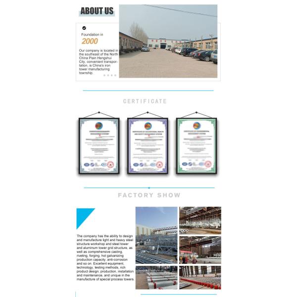 Hot-Dip Galvanized Steel Lattice Tower Poles for Low-Voltage Distribution Equipment 10m and 20m within Yinghao