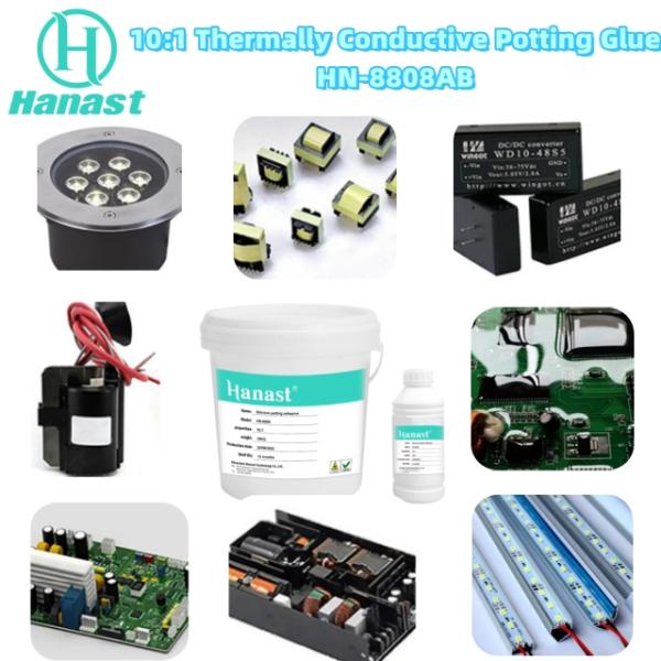Customized 10:1 Silicone Potting Compound Glue Gel Insulation Black Liquid