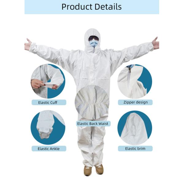 Medical Disposable Isolation Gown Breathable With Knitted Cuff / Elastic Cuff