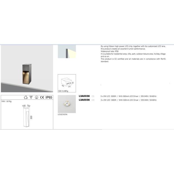6W IP65 Outdoor LED Garden Lawn Lights With Edison LED Chip Warming Lighting Efficiency
