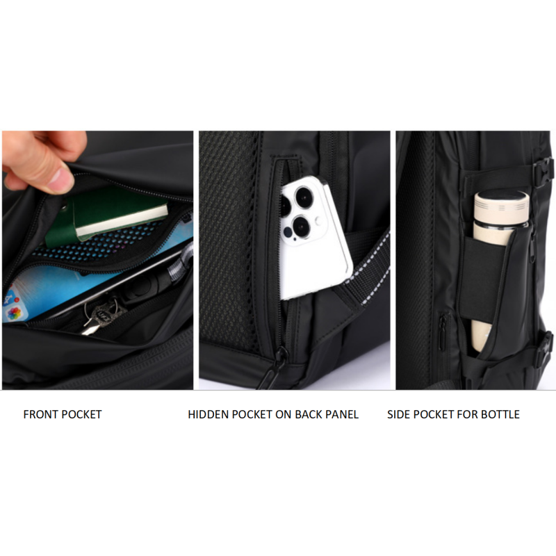 Business Travel Backpack With Vacuum Compression Storage Compartment Multifunctional Laptop Backpack Customized