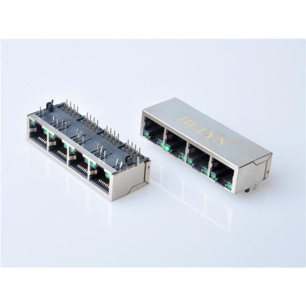 HULYN RJ45Jack, Shielded RJ45 Modular Jack Connector,with LEDs, 1x4Ports,RJ45 connector LED