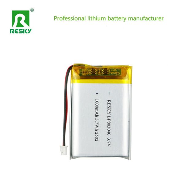Square Li-polymer Battery LP803040 3.7V 1000mAh 3.7wh Pouch Power Lithium Ion Battery Cell