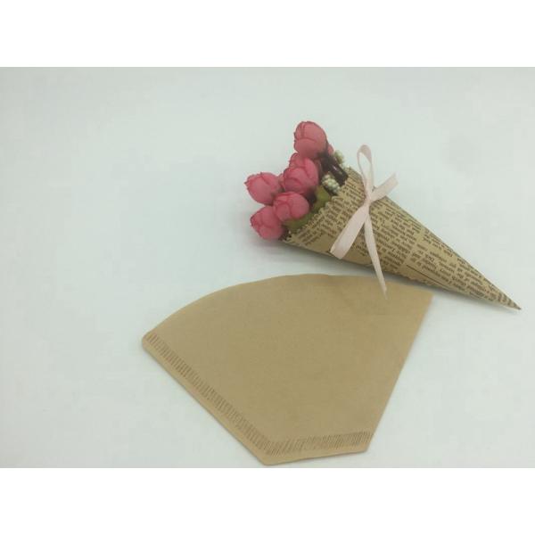 Disposable Drip Coffee Filter Paper , Organic Cone Shaped Coffee Filters Lightweight