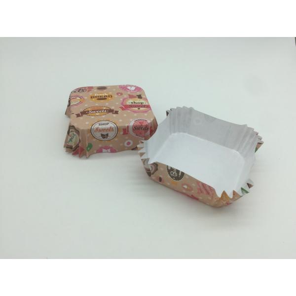 Orange Color Square Baking Liners / Cases , Dessert Pastry Paper Liners OEM Service