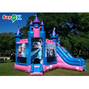 Buy cheap Waterproof Inflatable Bounce House Princess Frozen Carriage Bouncy Castle With Slide product