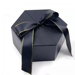 China Chirstmas Wedding Anniversary Gift Boxes Cardboard Paper Hexagon With Ribbon on sale