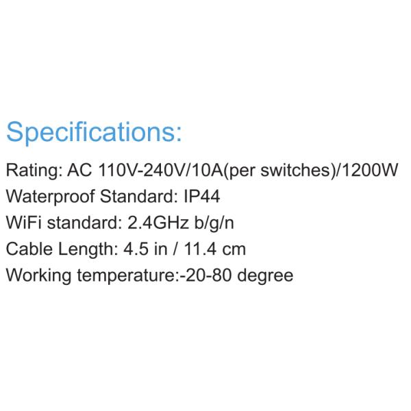 IP44 waterproof wifi remote control smart plug desktop socket, suitable for home indoor and outdoor