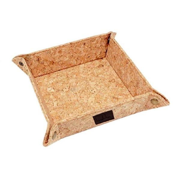 Eco-Friendly Vegan 8'' Natural Cork Tray for Jewelry, Key Phone, Coin Box Storage