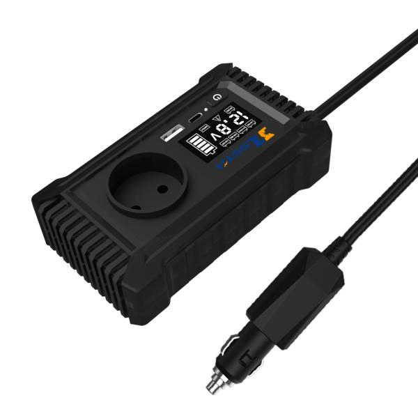 SZSSTH Inversor EU USA Universal Socket GaN PD Fast Charger Car Power Inverter 12V 220V 2 AC Outlets USB 150W Car Inverter