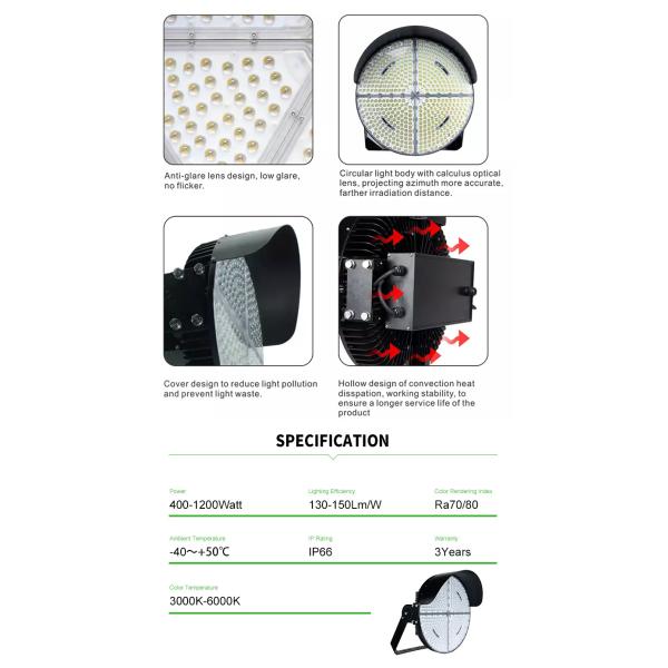 3years Warranty 1000w Led High Mast Lights Outdoor Led Light For Basketball Court