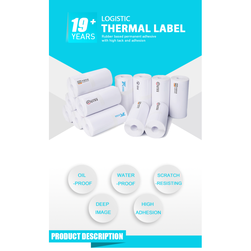 Small Size Thermal Transfer Label 50g-65g for Custom Barcode Stickers