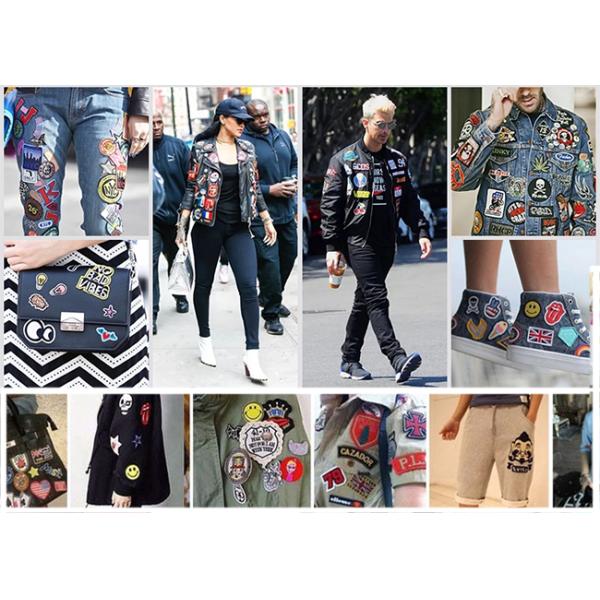 Biker Jacket Design Machine Embroidery Patches Clothes Logo Rose Guitar Patterns