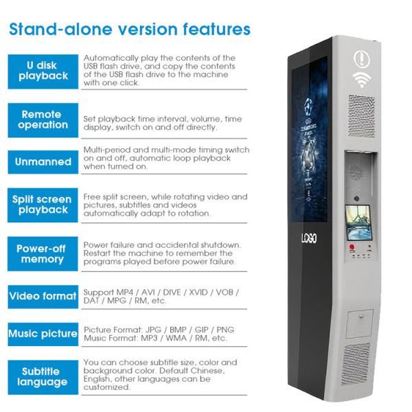 55 inch Standing Device Digital Signage Retail Screen High Brightness Waterproof Outdoor Double Side Lcd Advertising Displayer