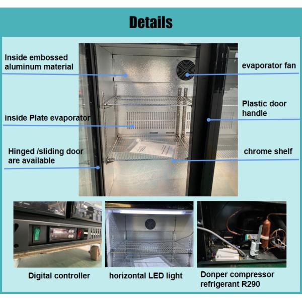 Glass Door Mini Bar Fridge Beer Chiller Drink Cooler For Hotel