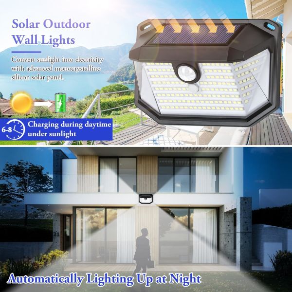 PIR Motion-Sensing Solar Wall Light | Outdoor Garden & Corridor Security Lighting