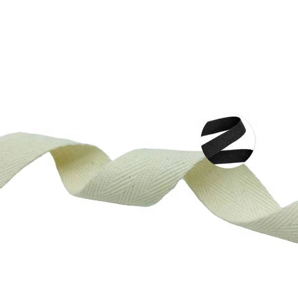 Woven Webbing Custom Herringbone Twill Plain Cotton Webbing 1cm Twill Webbing