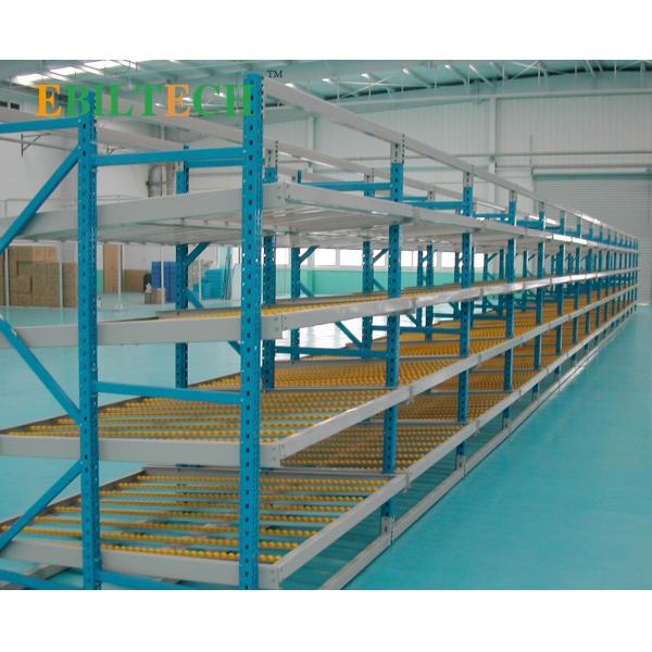 Forklift Order Picking Carton Flow Racking Systems , Pallet Conveyor Systems Stainless Steel
