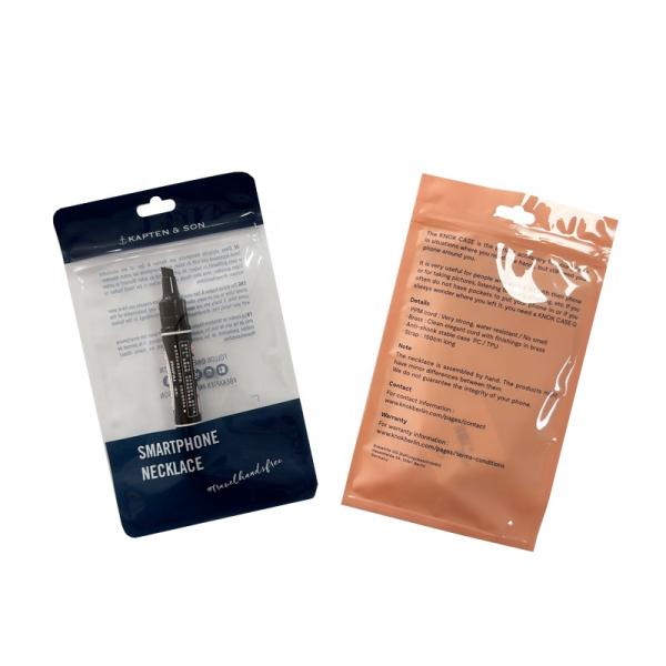 Glossy Clear Plastic Ziplock Pouch Bag For Mobile Phone Case And USB Cables Packaging