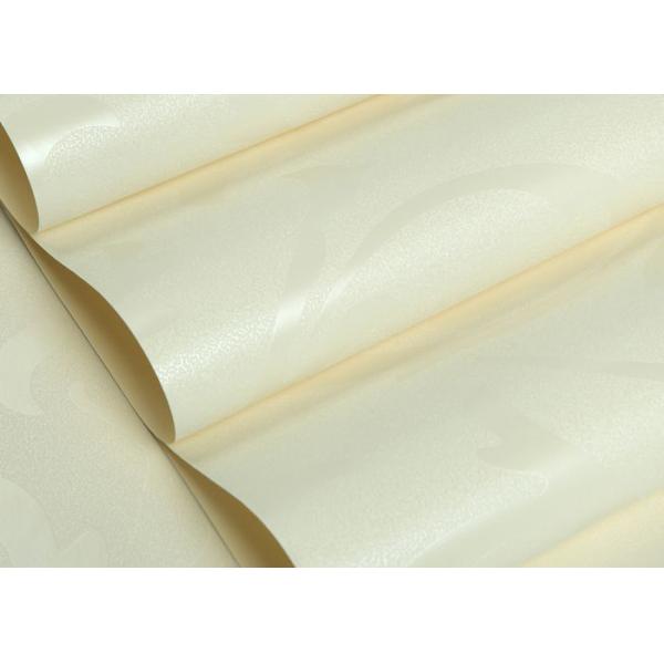 Removable Creamy White Embossed Wallcovering Leaf Pattern for Living Room