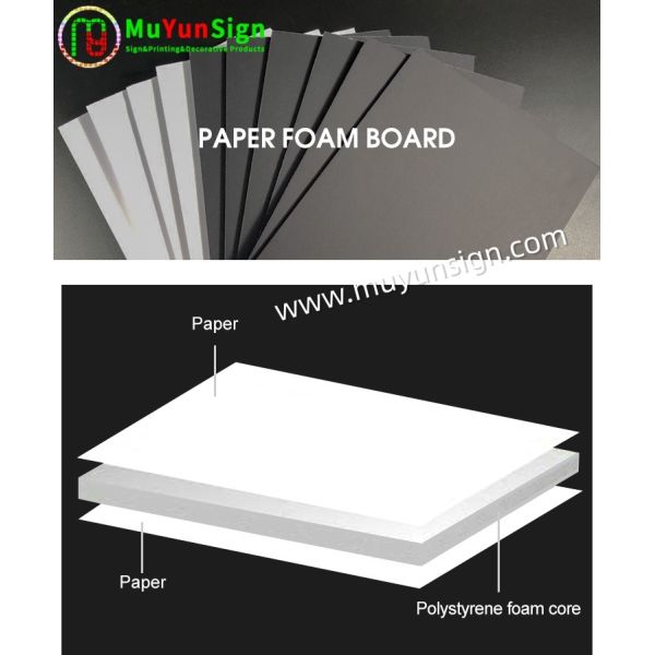 Matte Black Paper Foam Board Lightweight Rigid KT Sheet For Framing / Mounting