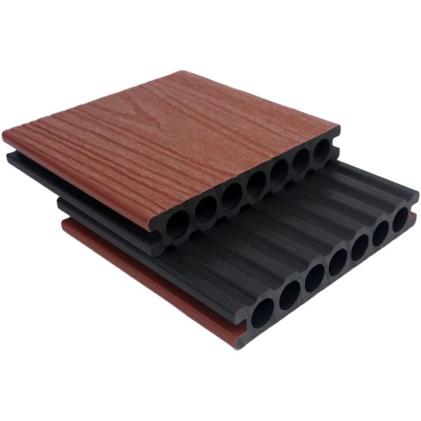Second generation round hole single-sided co extruded WPC flooring