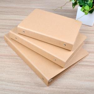 China UV Coating A6 A5 Kraft Paper File Folder With Ring Binded on sale