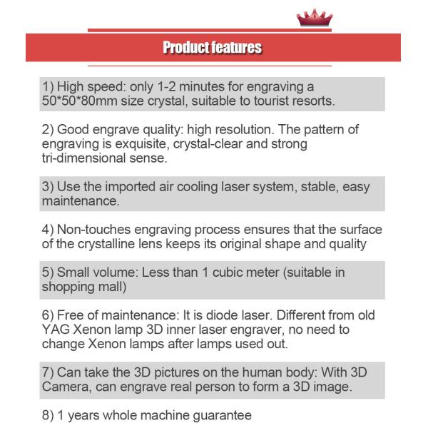 532nm Crystal Glass Cube Sphere Ball Necklace Pendant Inner Engraving Machine Subsurface Photo 3D Crystal Green Laser Diode