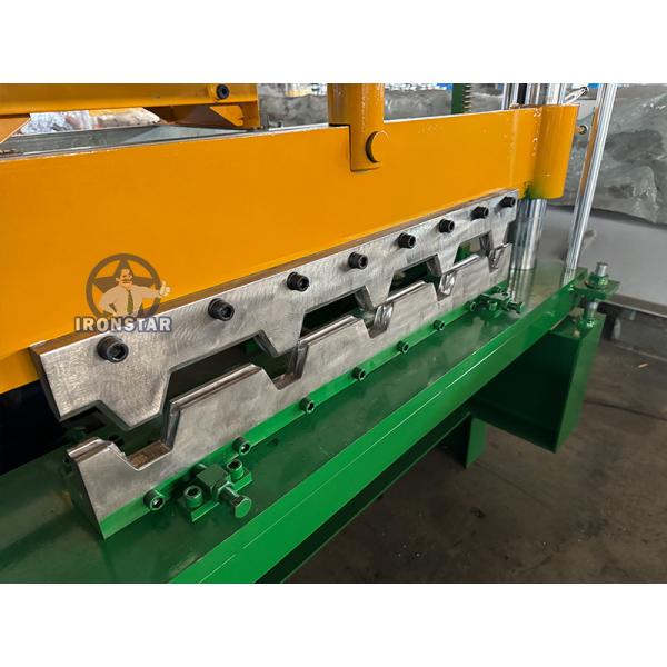 IBR Crimping roof sheet roll forming machine working video in South Africa automatic Horizontal crimp machine Raw material: PPGI