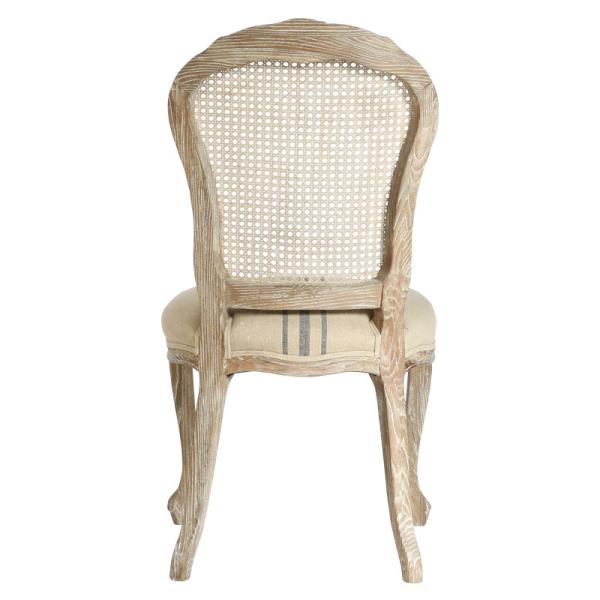 Craved oak wood chair with rattan back for luxury event and weddings decorations use