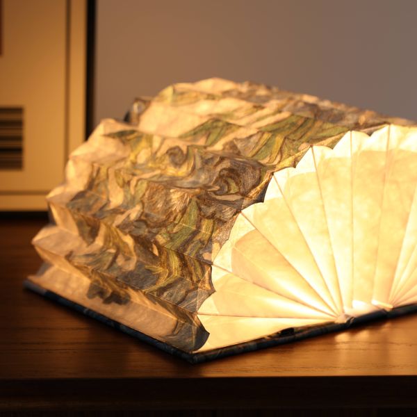 Creative Wood Paper Book Lamp Reading Lighting Christmas Decorations USB Charging