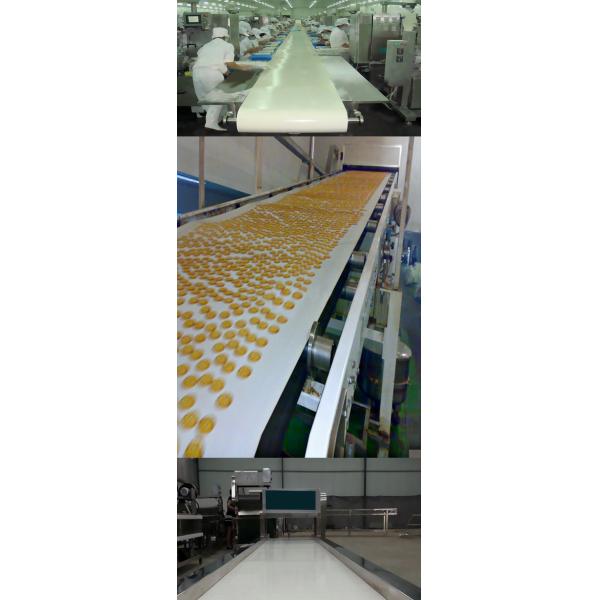 PVC / PU White Rubber Conveyor Belt Food Grade With Customized Size