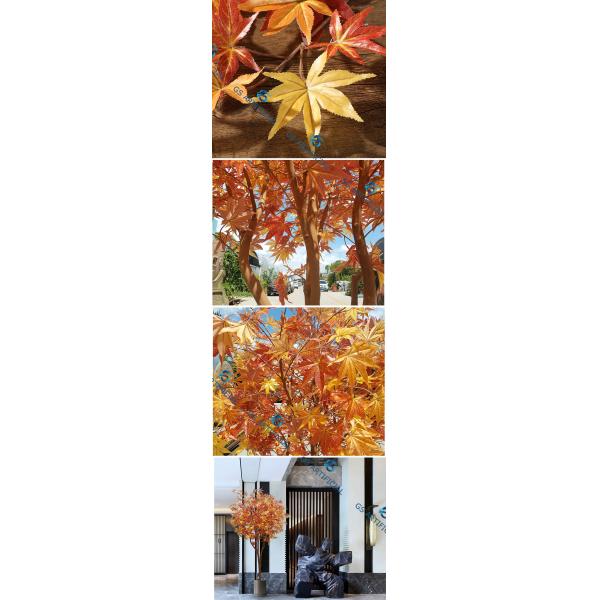 Fiberglass Artificial Garden Trees / High Simulation Wood Maple Autumn Tree