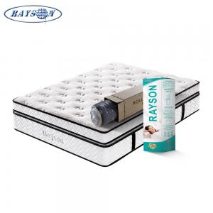 China White Queen Size Hybrid Pocket Spring Mattress With Double Spring Bed Net on sale