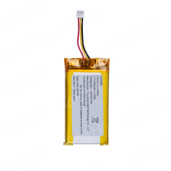 Customized Lithium Ion Polymer Battery Pack 502648P 3.7V 600mAh 2.22Wh For Electronic Products