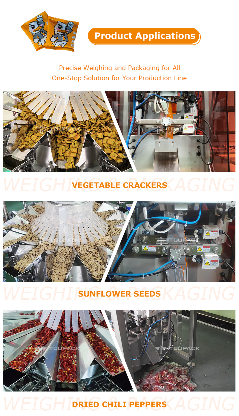 High Speed Automatic Weighing Packing Machine For Snacks Nuts Granules 5-200g With Digital Sensor 20-200 Bags/Min Food Packaging Solution