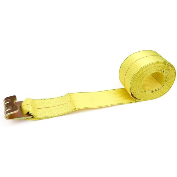 4 Inch Winch Strap With Flat Hook Heavy Duty Ratchet Strap WLL 5400lbs Flatbed Cargo Control Products