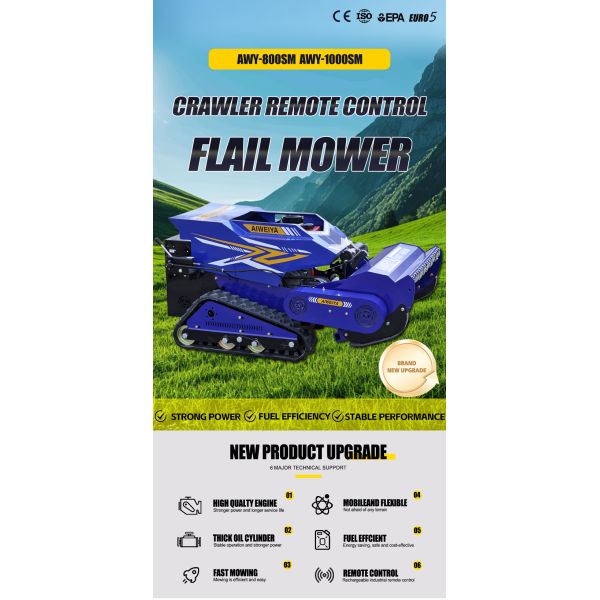 Self Propelled Cordless Remote-controlled DIY Lawn Mower Designed for Climbing 55 Slopes Rotary Blade Complex Terrains