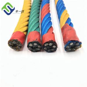 China Fiber Wire Reinforced Rope 18mm 6 Strands For Kids Playground Equipment on sale