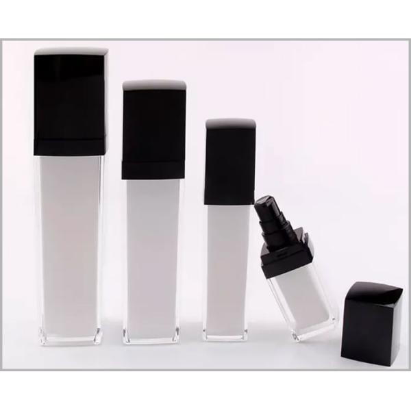 Square 50ml Acrylic Airless Bottle For Cosmetic Packaging