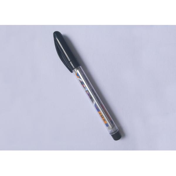 Transparent plastic banner gel ink pen in red or blue with 180mmX68mm size color-full banner printing for promotion